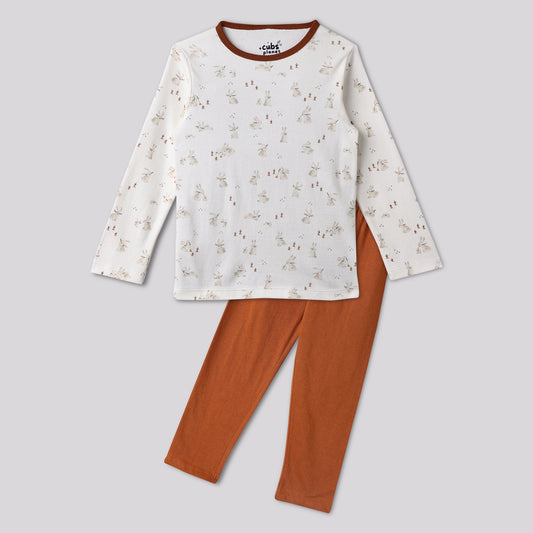 Rust & Rabbits Pajama Set