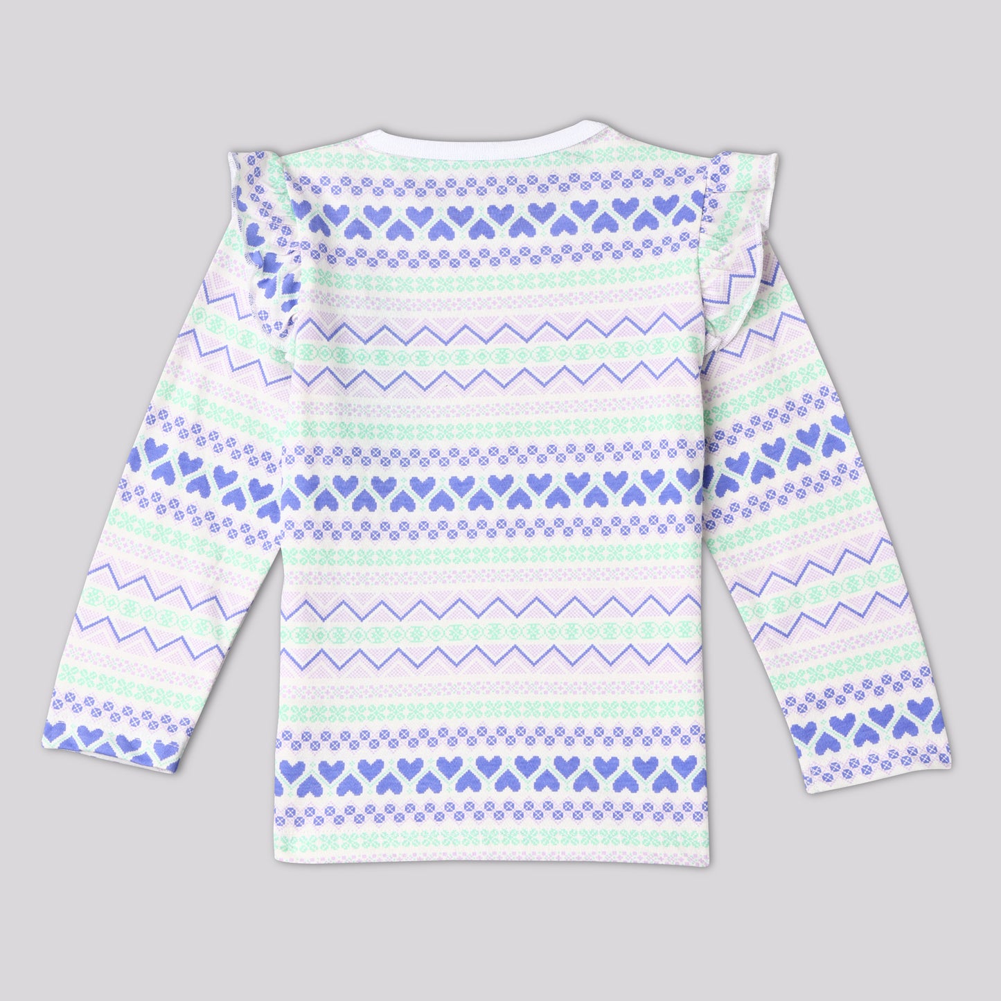 Frosty Hearts Ruffle Pajama Set