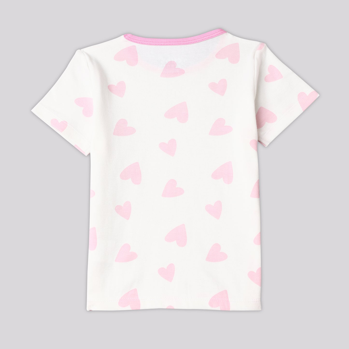 Pink Hugs Pajama Set Half Sleeve