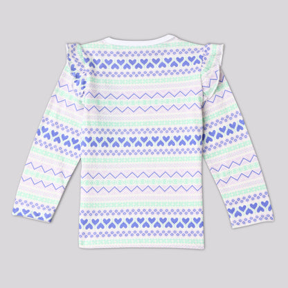 Frosty Hearts Ruffle Pajama Set